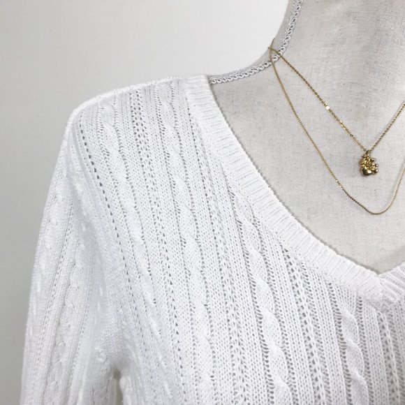 Gap Sweater White 100% Cotton Size M - Picture 3 of 10